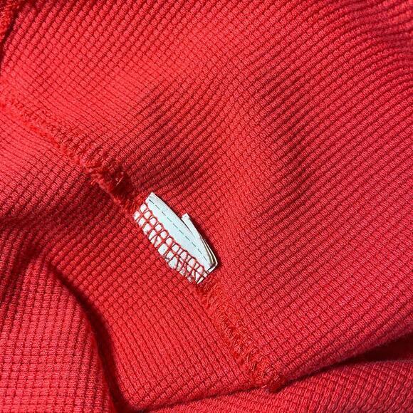 Massimo Dutti Midi Dress Waffle Knit Back Keyhole Cutout Red Orange Size Medium - Picture 5 of 8